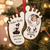 Personalisiertes Babyfoto-Holzornament – Weihnachtsgeschenkidee für Baby – Mein erstes Weihnachten